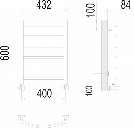Классик П6 400х600 Полотенцесушитель  TERMINUS Сосновый Бор - фото 3