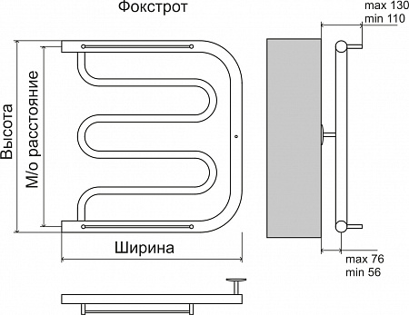Фокстрот AISI 32х2 500х400 Полотенцесушитель  TERMINUS Сосновый Бор - фото 4