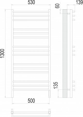 Соренто П15 500х1300 электро (sensor quick touch) Полотенцесушитель  TERMINUS Сосновый Бор - фото 3