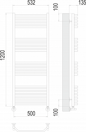 Виктория П22 500х1200 Полотенцесушитель  TERMINUS Сосновый Бор - фото 3