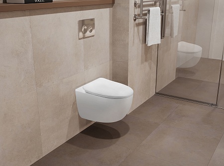 Подвесной унитаз безободковый Terminus Енисей Монолит 560х390 белый Сосновый Бор - фото 1