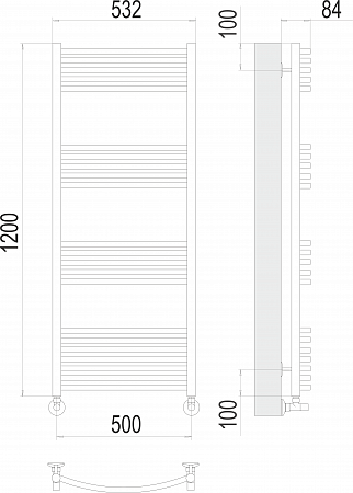 Классик П22 500х1200 Полотенцесушитель  TERMINUS Сосновый Бор - фото 3